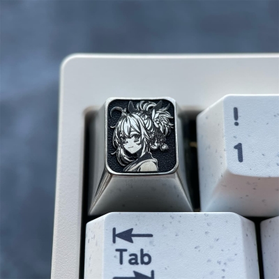 1U Titanium Alloy Artisan Keycaps Precision Pointillism for Mechanical Keyboard -Yoimiya